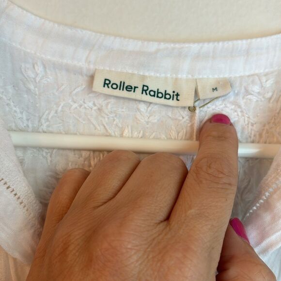 Roller Rabbit Lucknow Serafina white tassel fringe Tunic 100% cotton sz Med NWT! - Picture 8 of 13